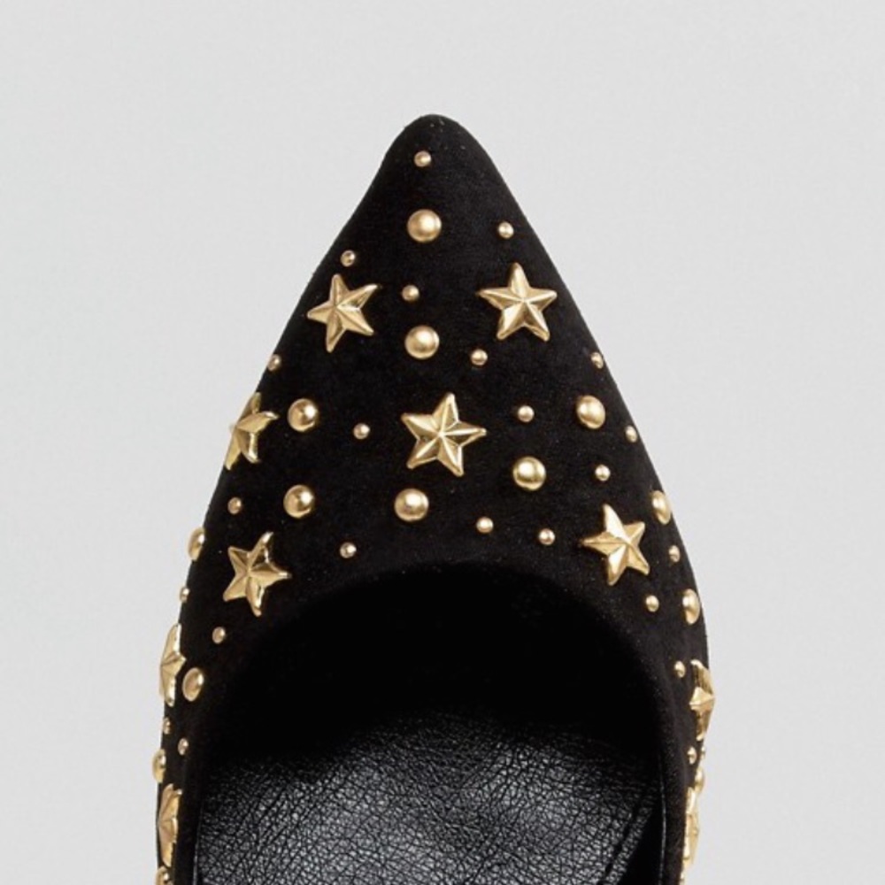 ASOS New Look star studded black and gold heels - Picture 3 of 8